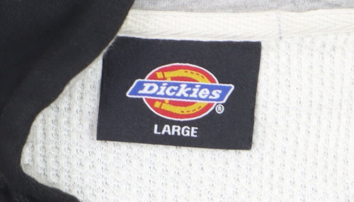 Dickies Mens Black Full Zip Sleeveless Hooded Vest Large