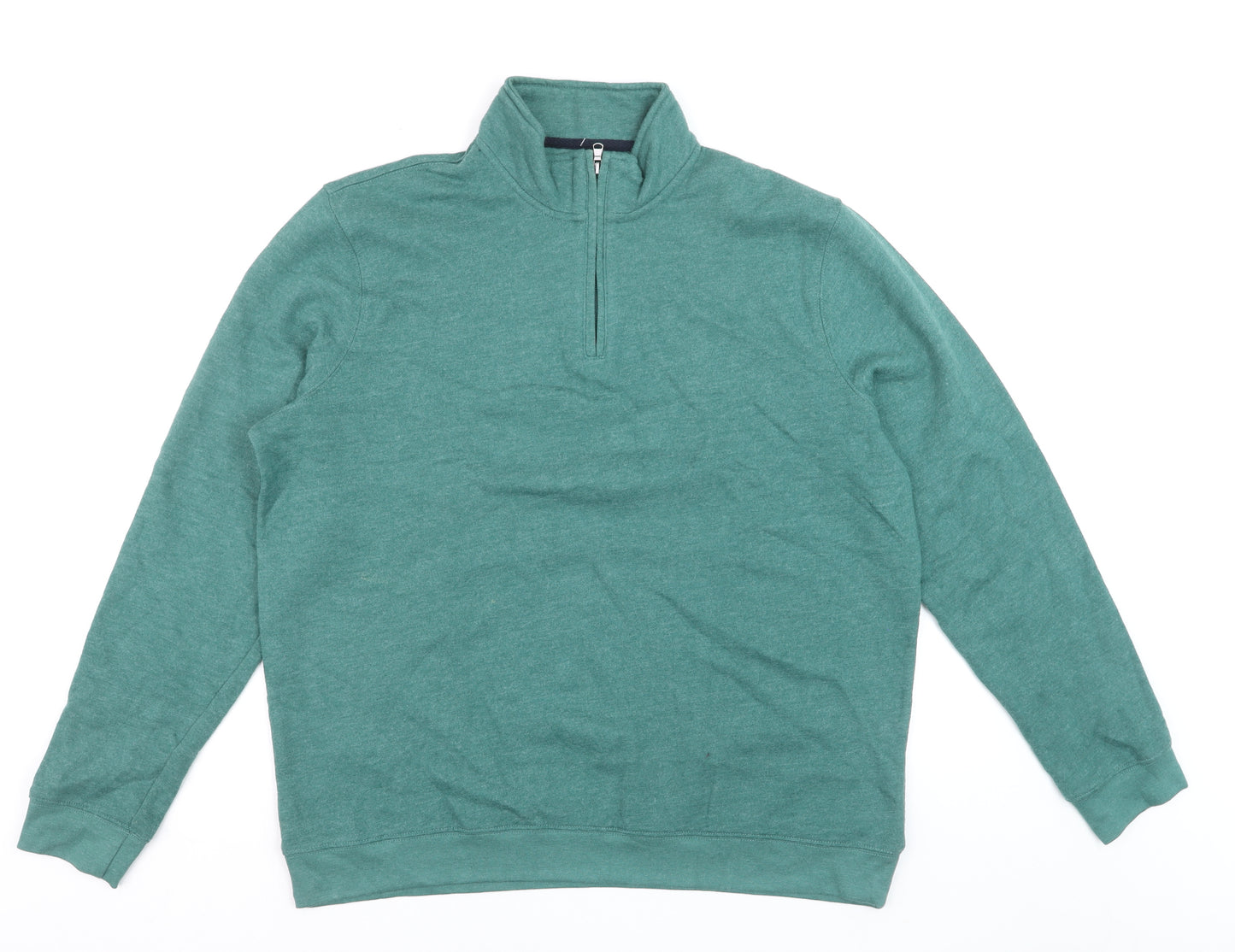 Croft & Barrow Men's Green L 1/4 Zip High Neck Sweatshirt