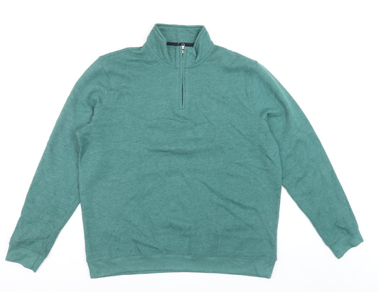 Croft & Barrow Men's Green L 1/4 Zip High Neck Sweatshirt