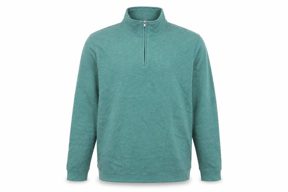 Front view of Croft & Barrow Men's Green L 1/4 Zip High Neck Sweatshirt