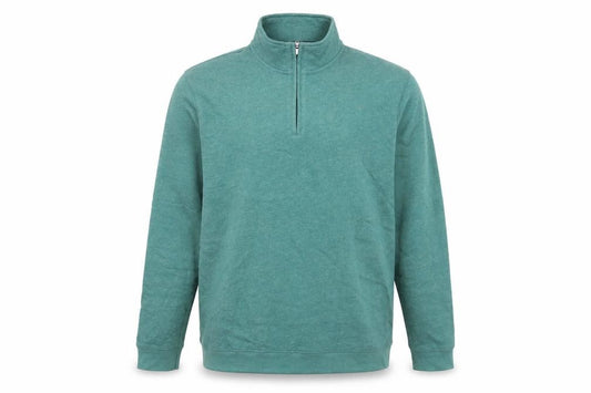 Front view of Croft & Barrow Men's Green L 1/4 Zip High Neck Sweatshirt
