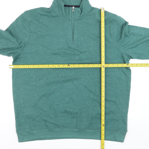 Croft & Barrow Men's Green L 1/4 Zip High Neck Sweatshirt