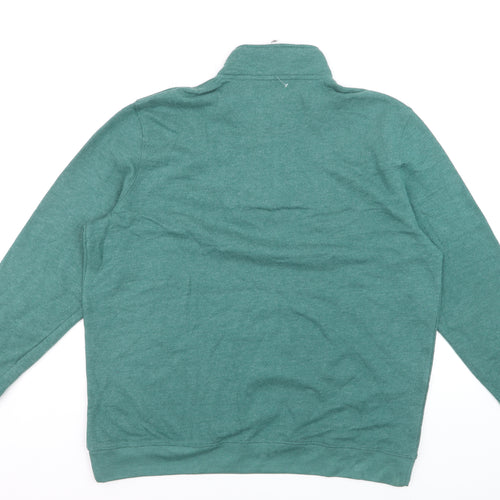 Croft & Barrow Men's Green L 1/4 Zip High Neck Sweatshirt