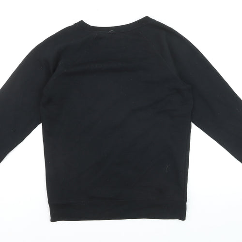 Champion Womens Black Small Pullover Sweatshirt Logo Crew Neck