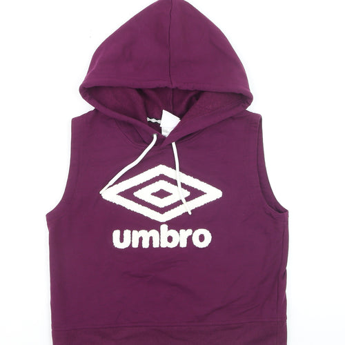 Umbro Mens Purple Sleeveless Hoodie Small Polyester Blend