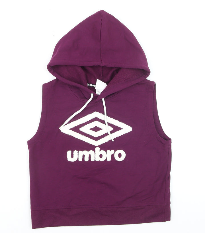Umbro Mens Purple Sleeveless Hoodie Small Polyester Blend