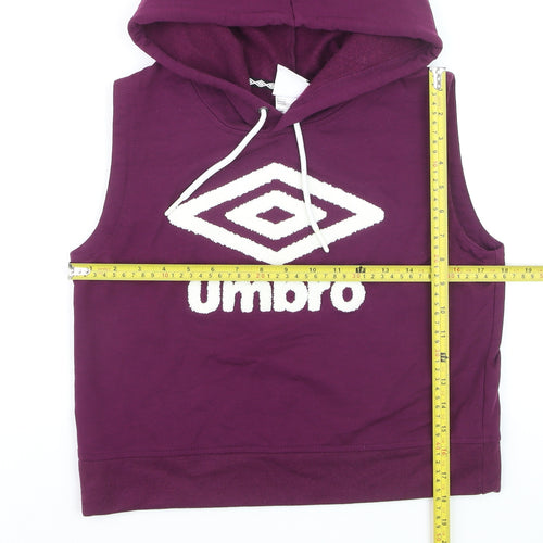 Umbro Mens Purple Sleeveless Hoodie Small Polyester Blend