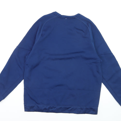 Fila Men Blue Crew Neck Pullover Sweatshirt Size L Sports Style