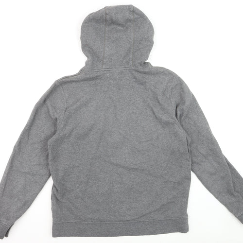 Fila Men's Grey Pullover Hoodie Medium Logo Fleece Sweatshirt