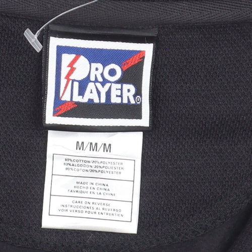 Pro Player Men's Black Spurs 1/4 Zip Sweatshirt M Vintage Sports Style