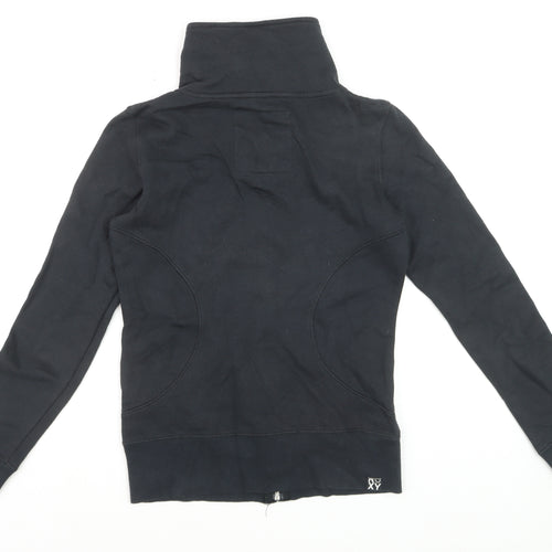 Roxy Womens Black Full Zip Hoodie Sweatshirt Size S Cotton Blend