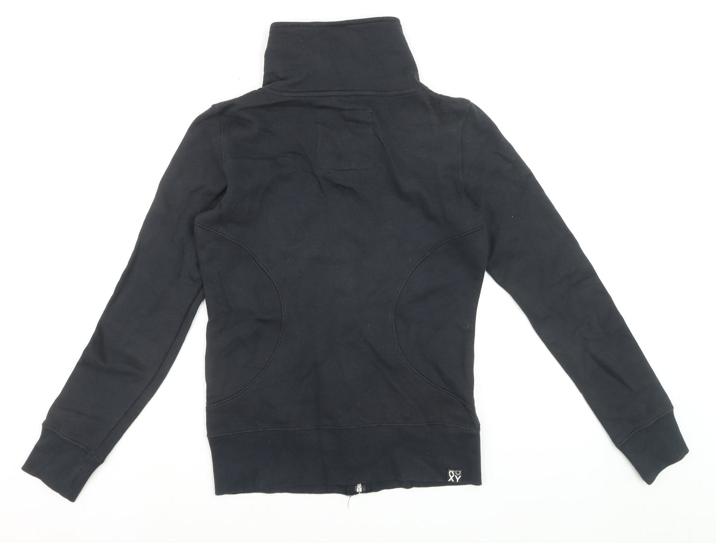 Roxy Womens Black Full Zip Hoodie Sweatshirt Size S Cotton Blend