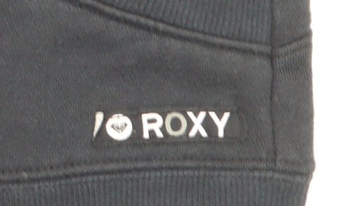 Roxy Womens Black Full Zip Hoodie Sweatshirt Size S Cotton Blend