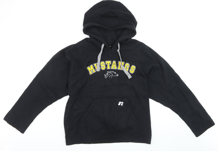 Russell Athletic Men’s Black M Pullover Hoodie Mustangs Sports Logo