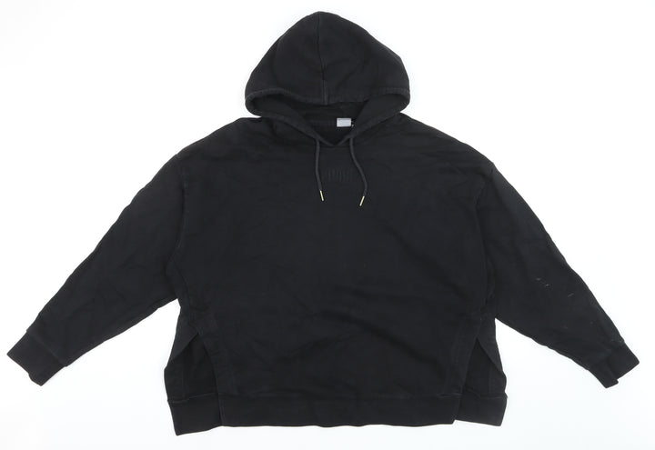 Puma Men's Black Pullover Hoodie XL Fleece Cotton Blend