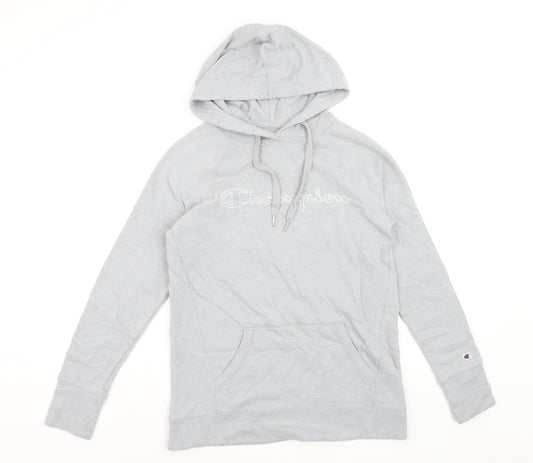 Champion Mens Grey Small Pullover Hoodie Logo Athletic Sweatshirt