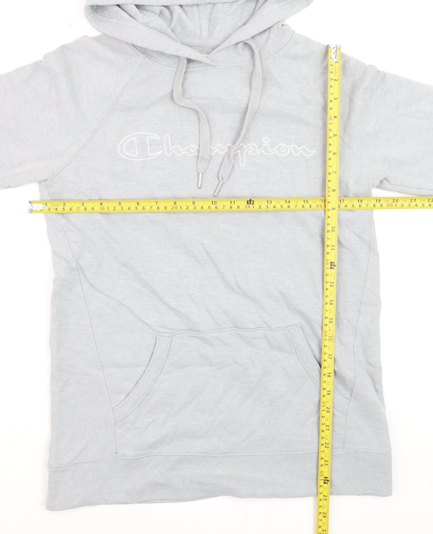 Champion Mens Grey Small Pullover Hoodie Logo Athletic Sweatshirt
