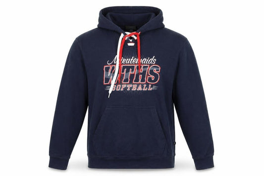 Front view of Pennant Men’s Blue Pullover Hoodie M Sports Graphic Fleece