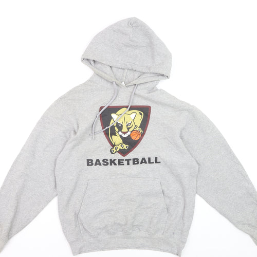 Port & Company Men's Grey Pullover Basketball Hoodie Size M