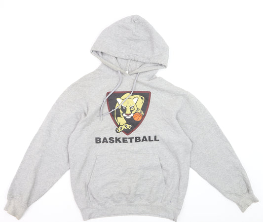 Port & Company Men's Grey Pullover Basketball Hoodie Size M