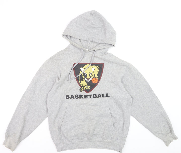 Port & Company Men's Grey Pullover Basketball Hoodie Size M