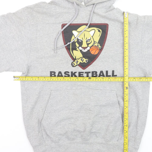 Port & Company Men's Grey Pullover Basketball Hoodie Size M
