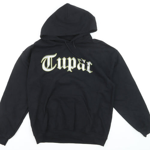 2Pac Men's Black Pullover Hoodie Medium Graphic Fleece Streetwear