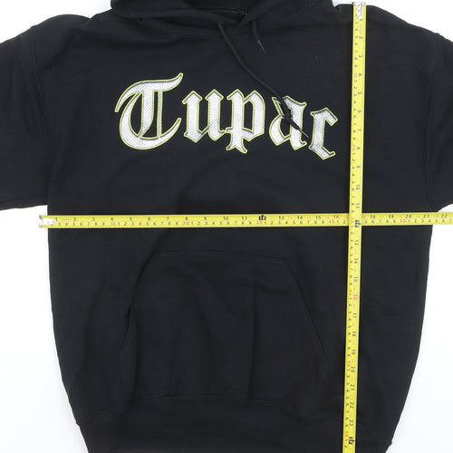 2Pac Men's Black Pullover Hoodie Medium Graphic Fleece Streetwear