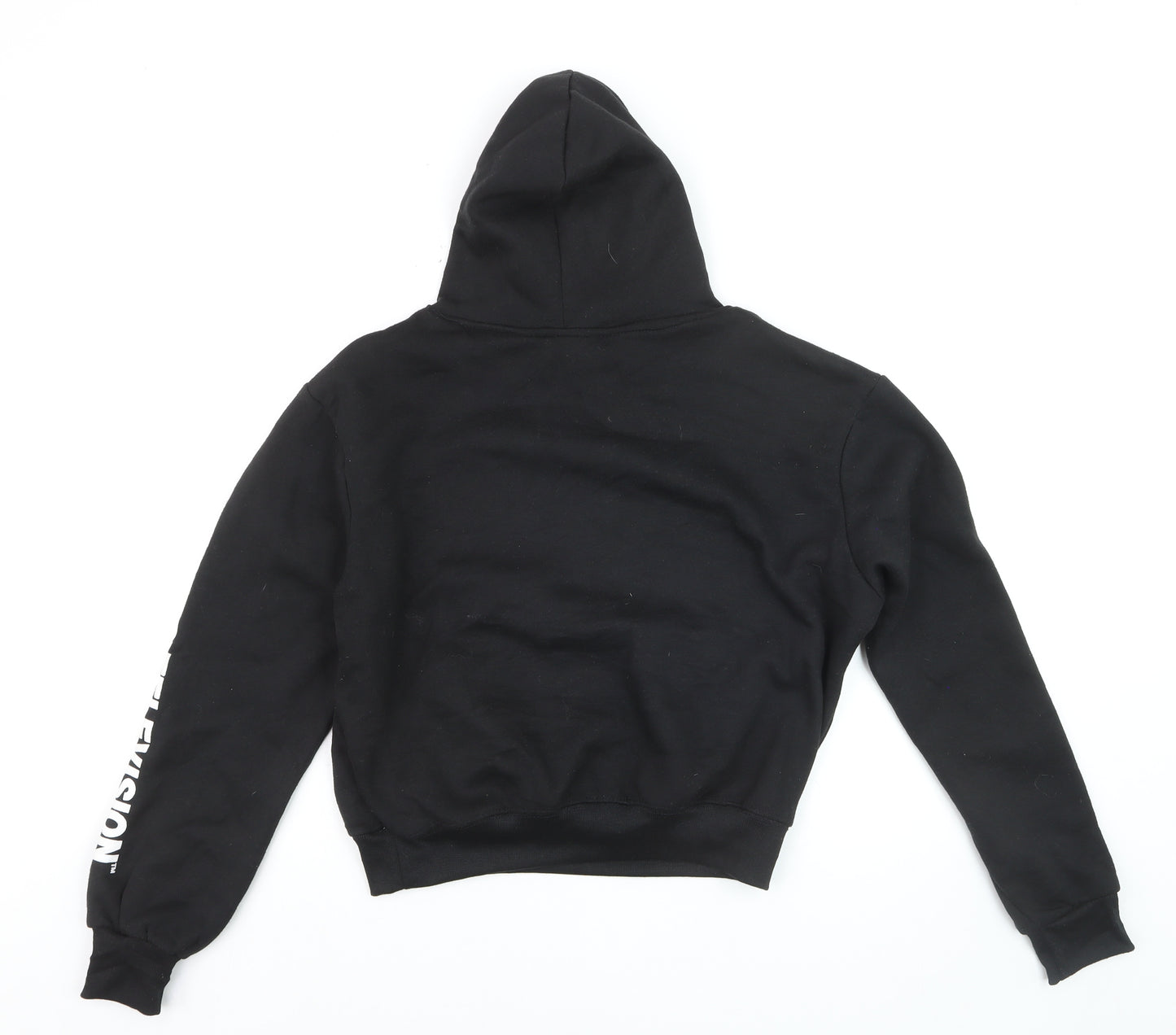 MTV Black Hoodie Women Medium Pullover Logo Graphic Print Sweatshirt