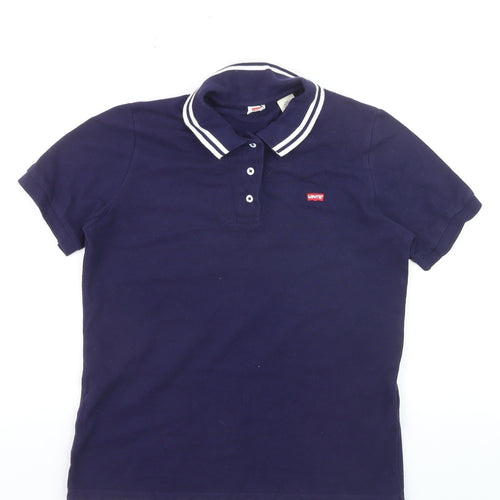 Levi's Boys Navy Blue Polo Shirt XS Short Sleeve Cotton Classic Fit