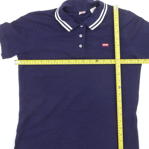 Levi's Boys Navy Blue Polo Shirt XS Short Sleeve Cotton Classic Fit