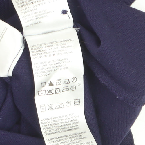 Levi's Boys Navy Blue Polo Shirt XS Short Sleeve Cotton Classic Fit