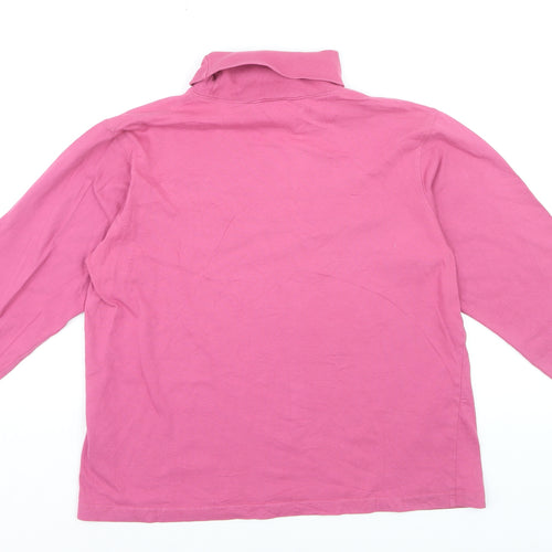 Jumper Womens Pink Roll Neck Cotton Pullover M Long Sleeve Top