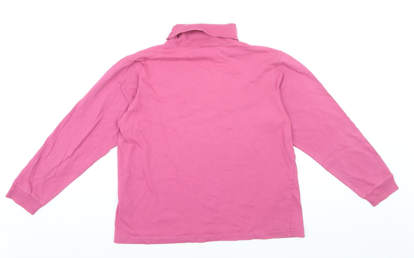 Jumper Womens Pink Roll Neck Cotton Pullover M Long Sleeve Top