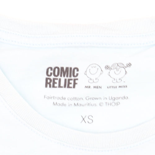 Comic Relief Mr. Grumpy Blue Cotton Women's XS T-Shirt