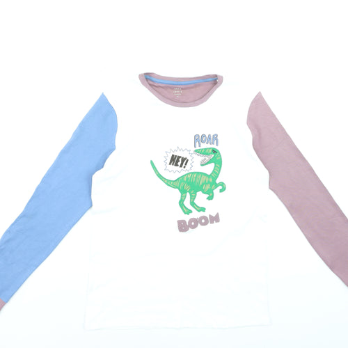 John Lewis Boys Multicoloured Dinosaur Long Sleeve Pyjama Top Age 14 Cotton
