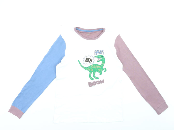 John Lewis Boys Multicoloured Dinosaur Long Sleeve Pyjama Top Age 14 Cotton