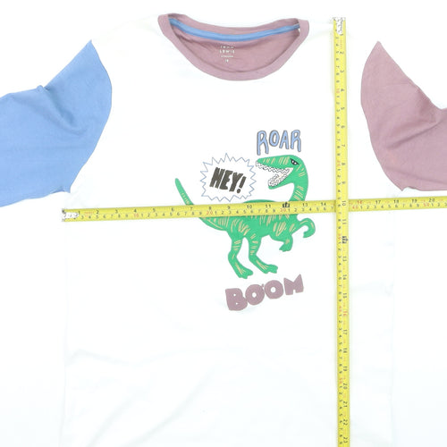 John Lewis Boys Multicoloured Dinosaur Long Sleeve Pyjama Top Age 14 Cotton