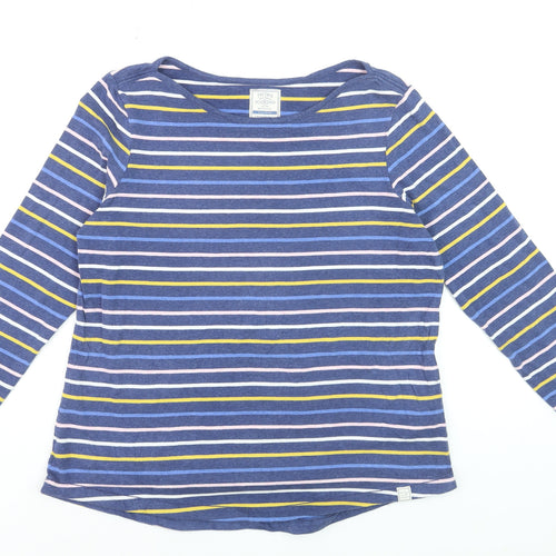 Fat Face Womens Blue Striped Long Sleeve Cotton Breton T-Shirt Size 16