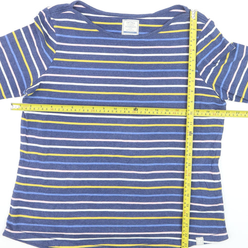 Fat Face Womens Blue Striped Long Sleeve Cotton Breton T-Shirt Size 16