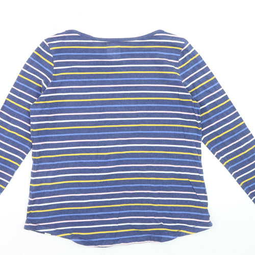 Fat Face Womens Blue Striped Long Sleeve Cotton Breton T-Shirt Size 16