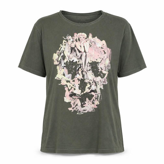 Front view of Fly53 unisex green graphic print cotton t-shirt xl casual