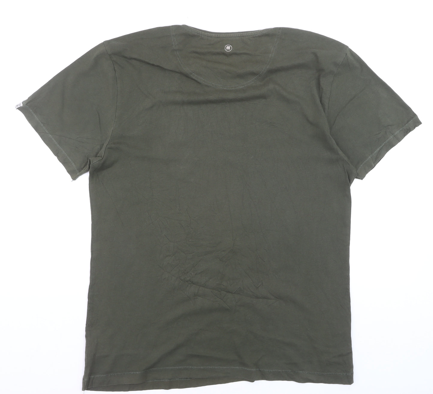 Fly53 Unisex Green Graphic Print Cotton T-Shirt XL Casual