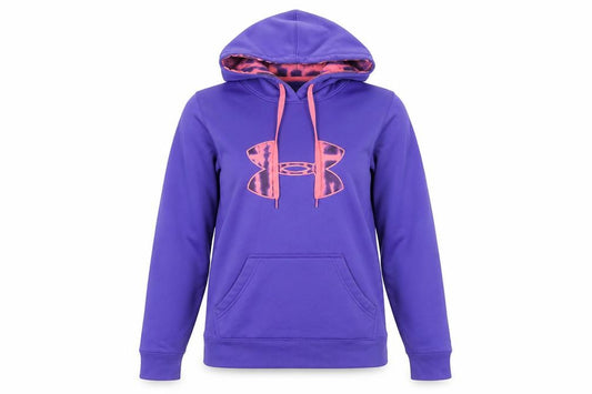 Front view of Under Armour Women’s Purple UA Storm Pullover Hoodie, size M, Polyester