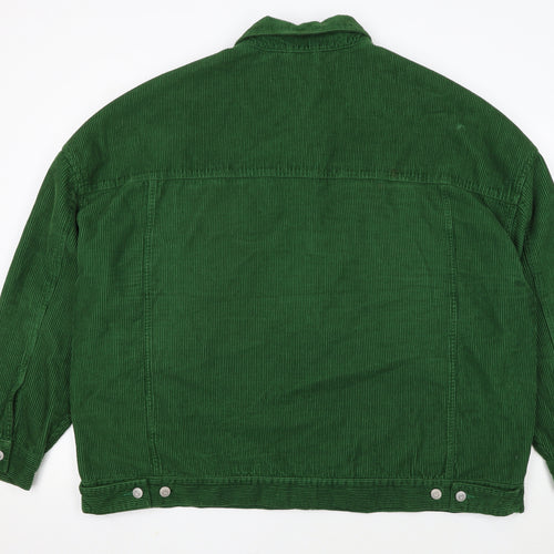 ASOS DESIGN Men's Green Corduroy Basic Jacket 2XL Relaxed Fit