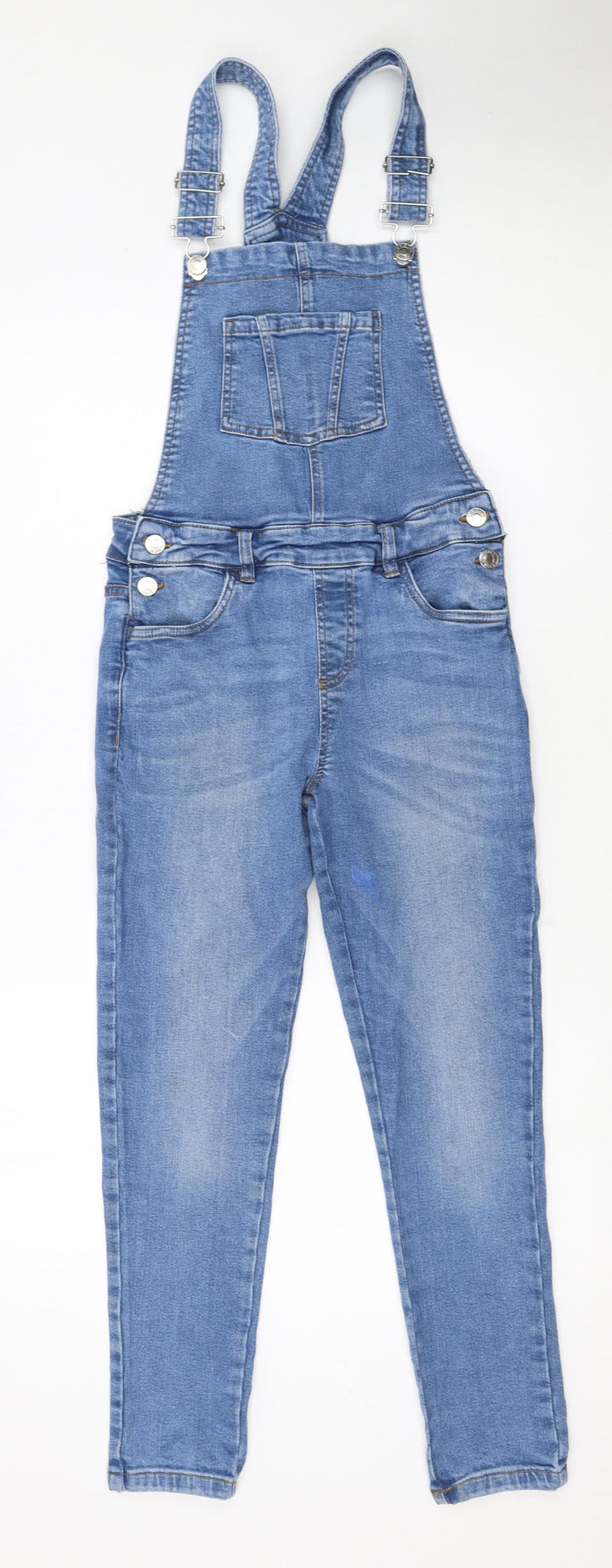 River Island Girls Blue Denim Dungarees 12 Years Adjustable Straps