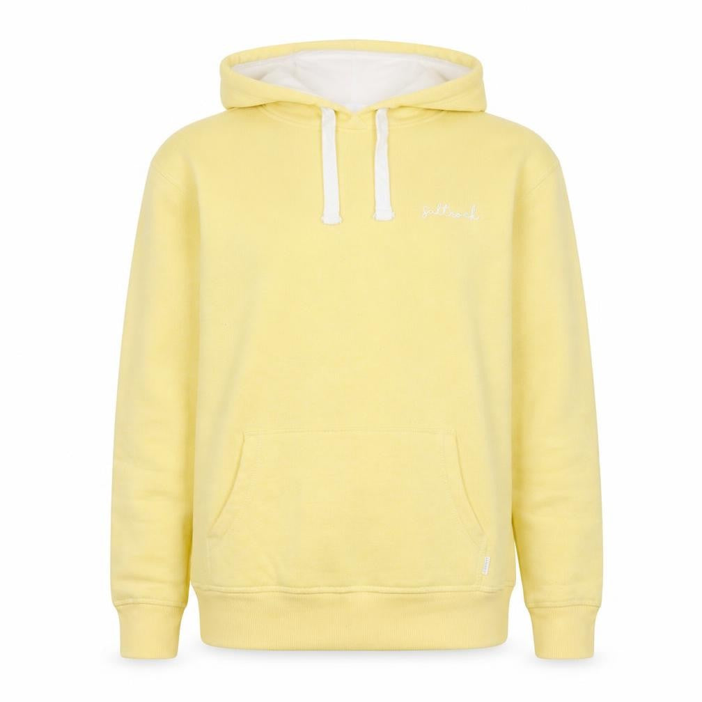 Front view of Saltrock Women Yellow Pullover Hoodie, size S, Cotton Blend