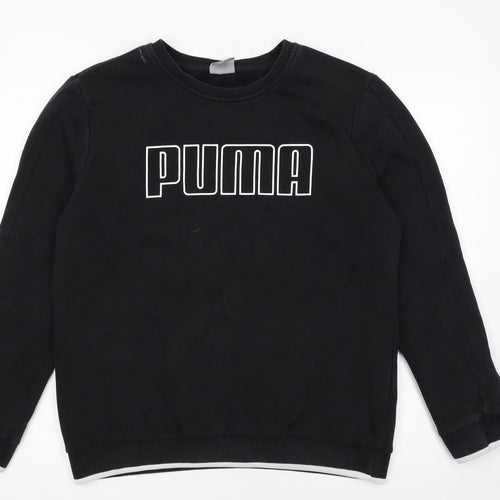 Puma Womens Black Crew Neck Pullover Sweatshirt Size 16