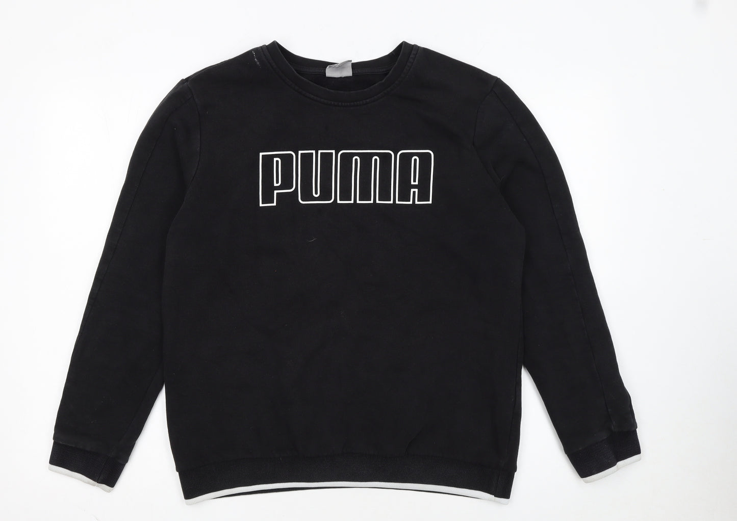 Puma Womens Black Crew Neck Pullover Sweatshirt Size 16