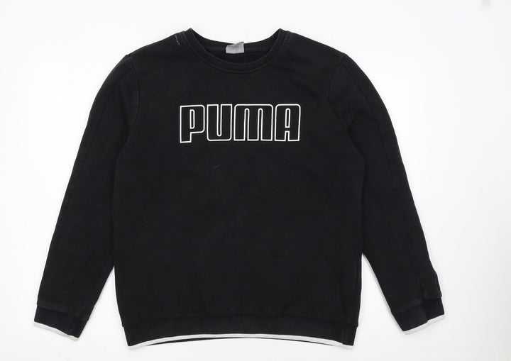 Puma Womens Black Crew Neck Pullover Sweatshirt Size 16